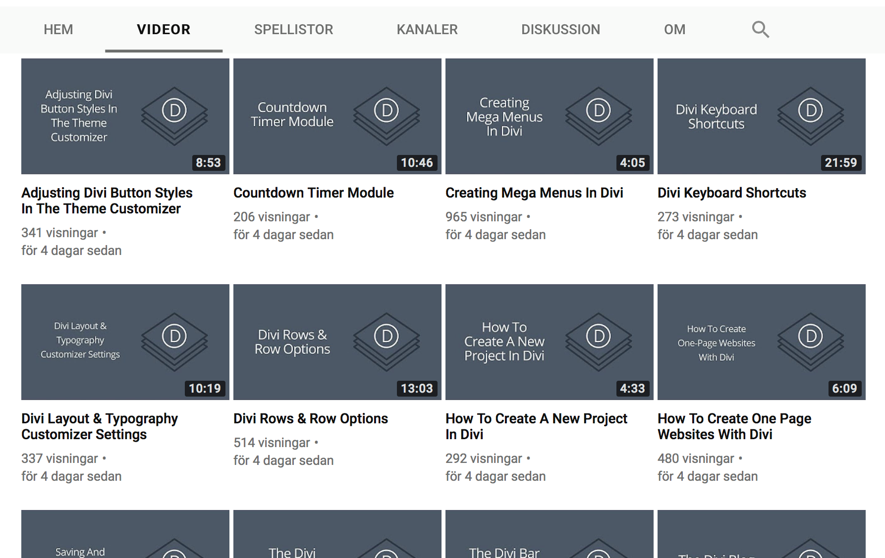 Divi videos